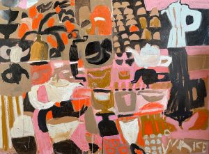 Favourite Builders Tea Ceremony. Still Life Abstract Paintings by Uncategorised. Oil on canvas.