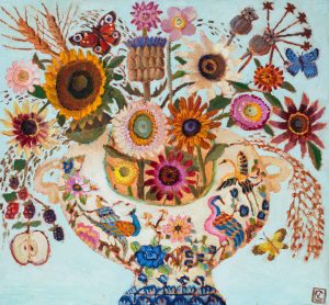 Cat that Got the Cream. Birds & Animals Interiors Paintings by Vanessa Cooper. Oil on board.