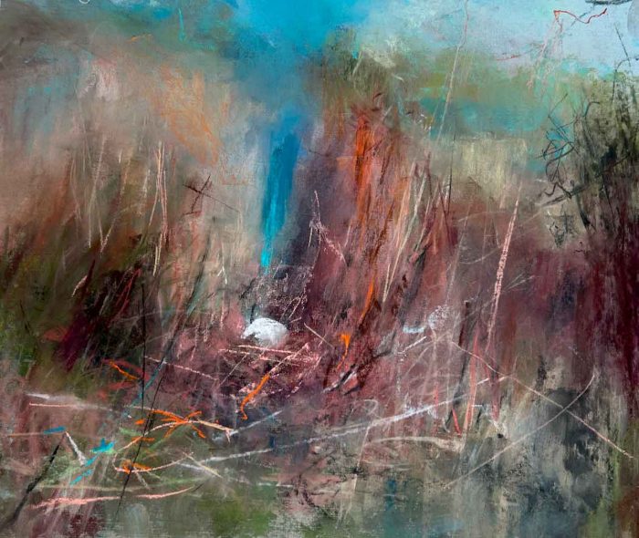Swan's Nest. Birds & Animals Landscape Paintings by Wendy McBride. Pastel.