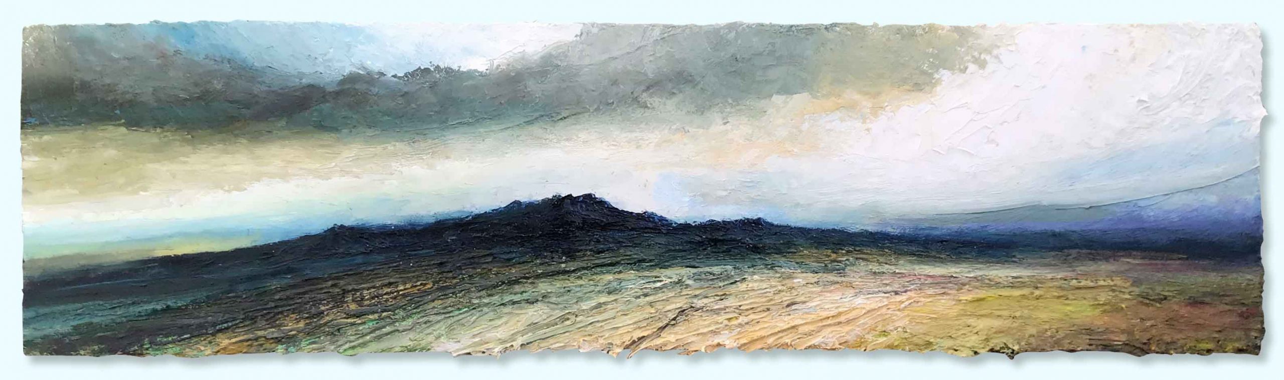 Across the Moor. Dartmoor Devon Paintings by David Morgan. Oil on board.