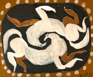 We Circumnavigate One Another. Birds & Animals  Paintings by Uncategorised. Oil on paper.