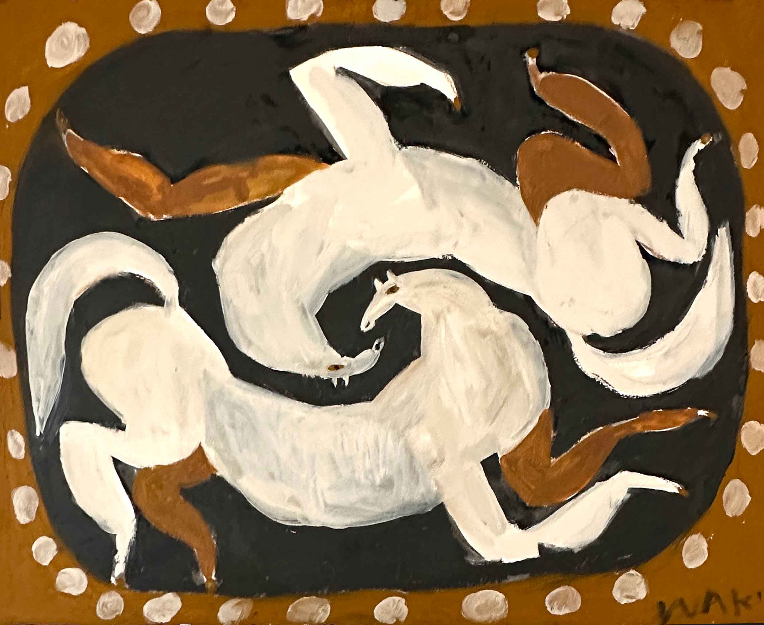 We Circumnavigate One Another. Birds & Animals  Paintings by Uncategorised. Oil on paper.