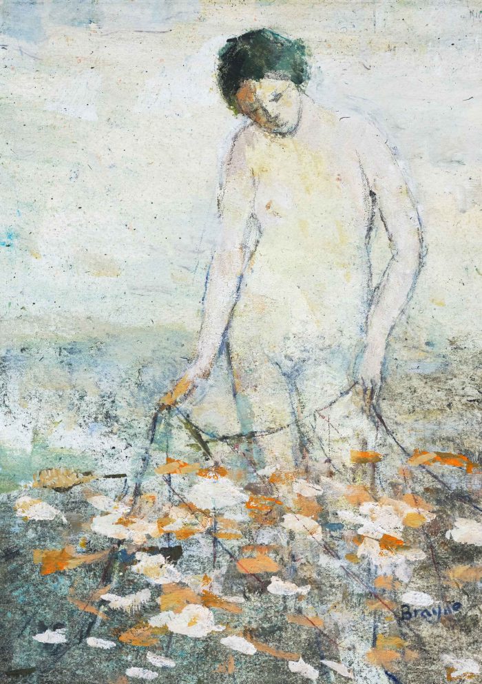 Open Net III. Birds & Animals Figurative Paintings by David Brayne. Watercolour and mixed media on paper.