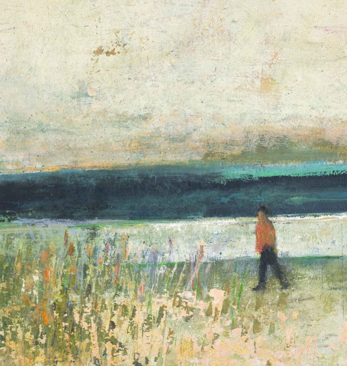 Reedbed. Landscape Figurative Paintings by David Brayne. Watercolour and mixed media on paper.