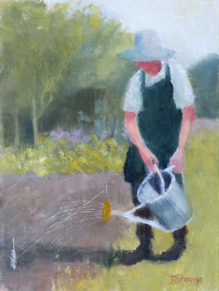 Seed Drill. Figurative  Paintings by Jane Brayne. Oil on panel.