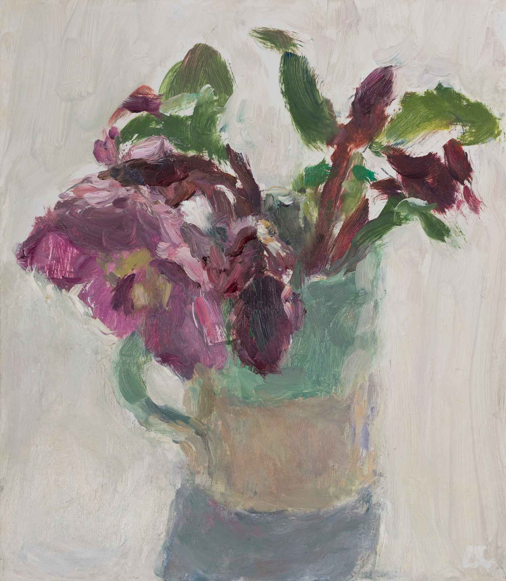 Hellebores. Still Life Floral Paintings by Lynne Cartlidge. Oil on board.