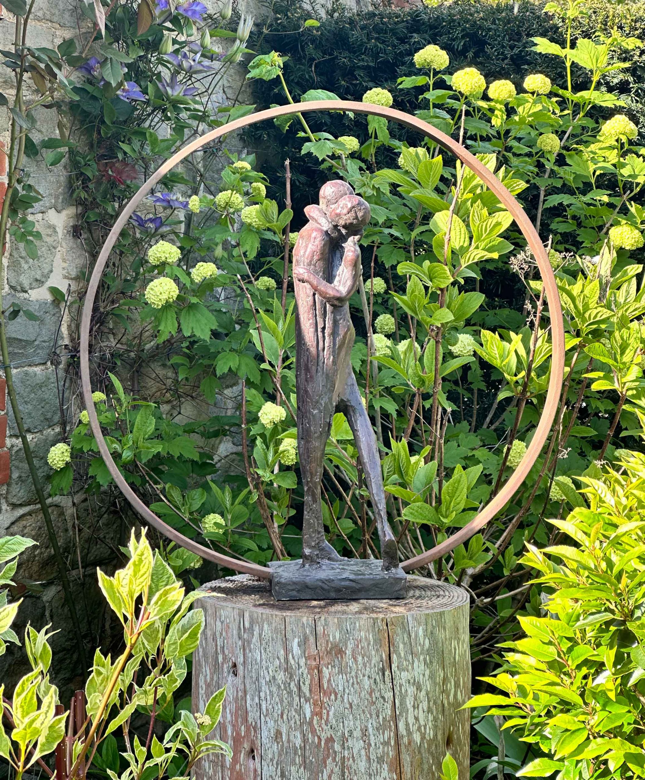 Coming Home (With Steel Ring). Figurative  Sculpture by Arabella Brooke. Bronze.