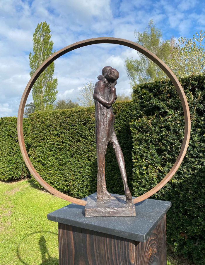 Coming Home (With Steel Ring). Figurative  Sculpture by Arabella Brooke. Bronze.