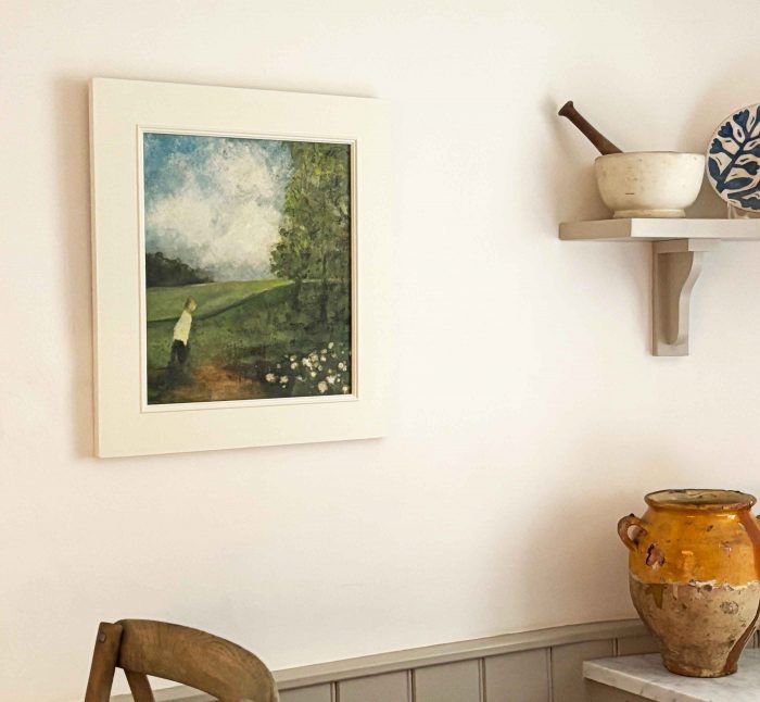 Open Fields. Landscape Figurative Paintings by David Brayne. Watercolour and mixed media on paper.