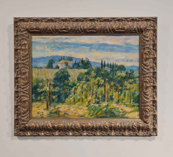 Vineyard Near San Gimignano. European Landscape Paintings by Michael Bowman. Oil on canvas.