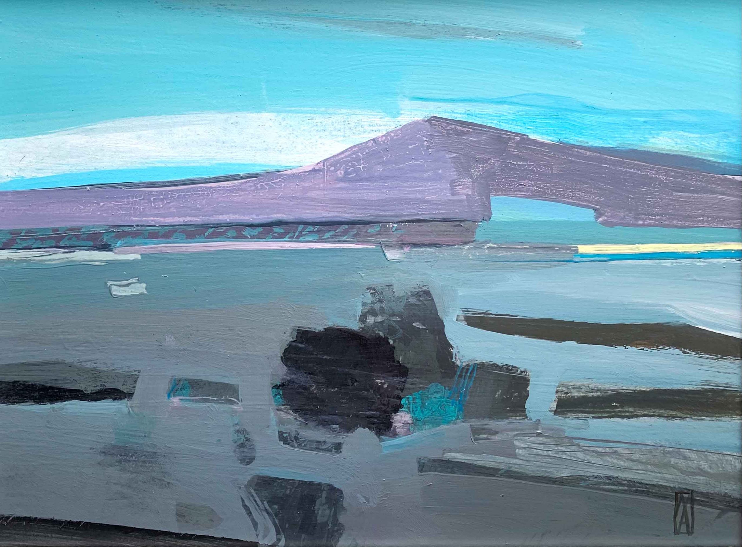 Across the Moor. Landscape  Paintings by Malcolm Ashman. Acrylic on panel.