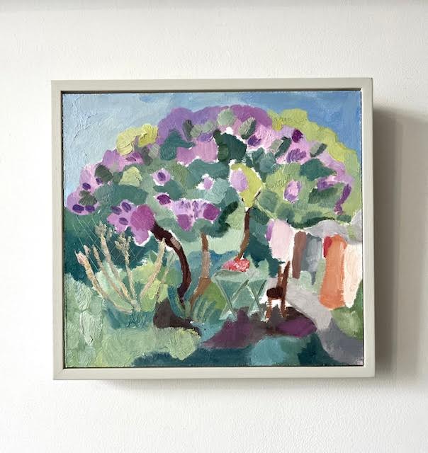 Lilac Tree. Landscape Floral Paintings by Gabriella Bailey. Oil on board.