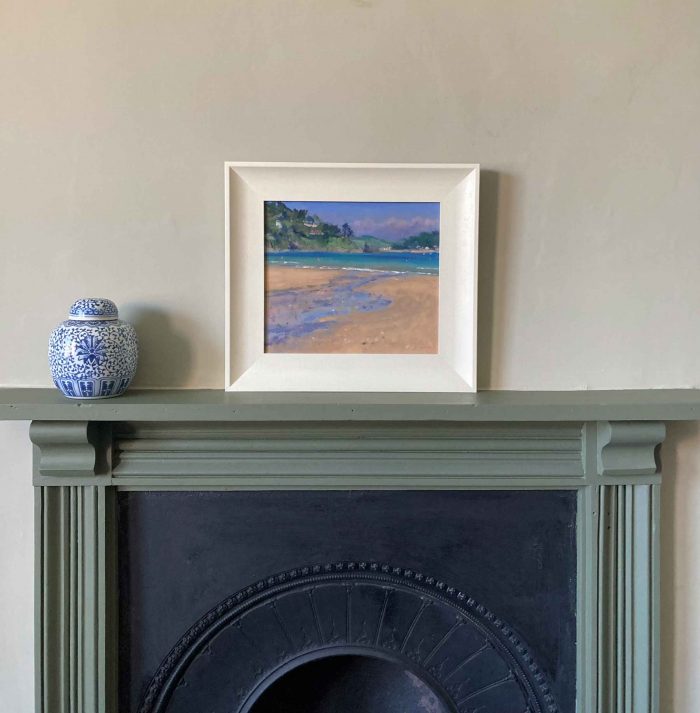 South Sands, Looking North. Devon Landscape Paintings by Maria Rose. Oil on board.