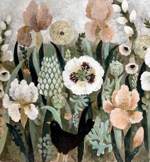 Resting Bee. Birds & Animals Landscape Paintings by Sarah Bowman. Oil on board.