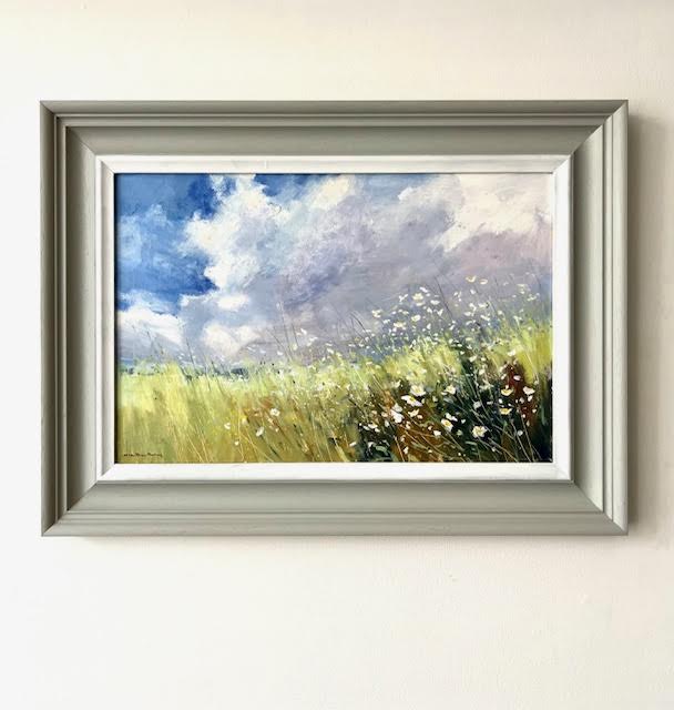 The Daisy Field. Landscape Floral Paintings by Caroline McMillan Davey. Oil on board.