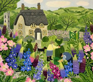 Summer Abundance. Landscape Floral Paintings by Vanessa Bowman. Oil on card.