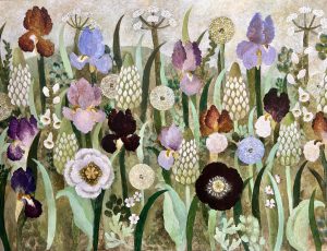 Early Summer Garden. Birds & Animals Floral Paintings by Sarah Bowman. Oil on board.