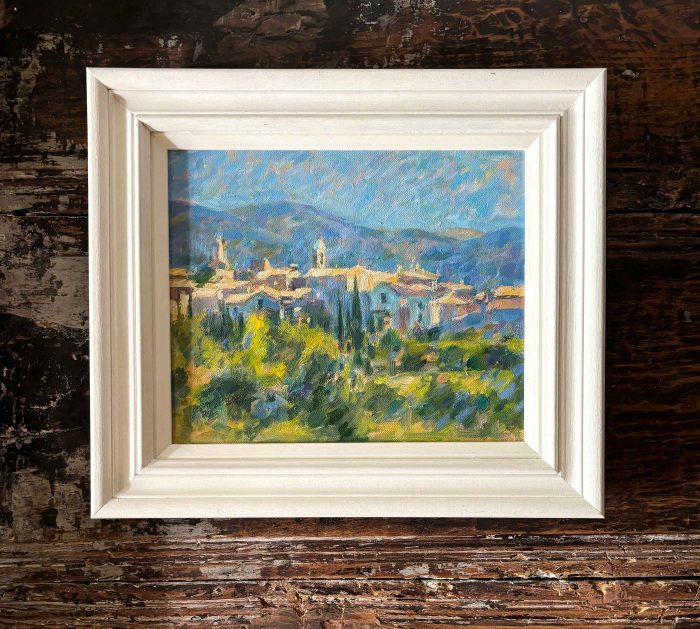 Lourmarin, Provence. European Landscape Paintings by Michael Bowman. Oil on board.