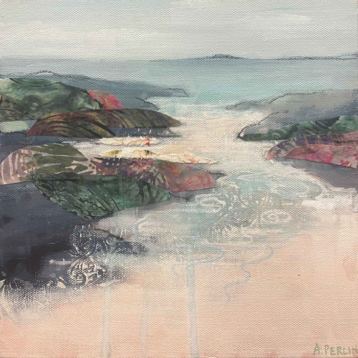 Tidal Pools. Seascape  Paintings by Anna Perlin. Mixed media on canvas.