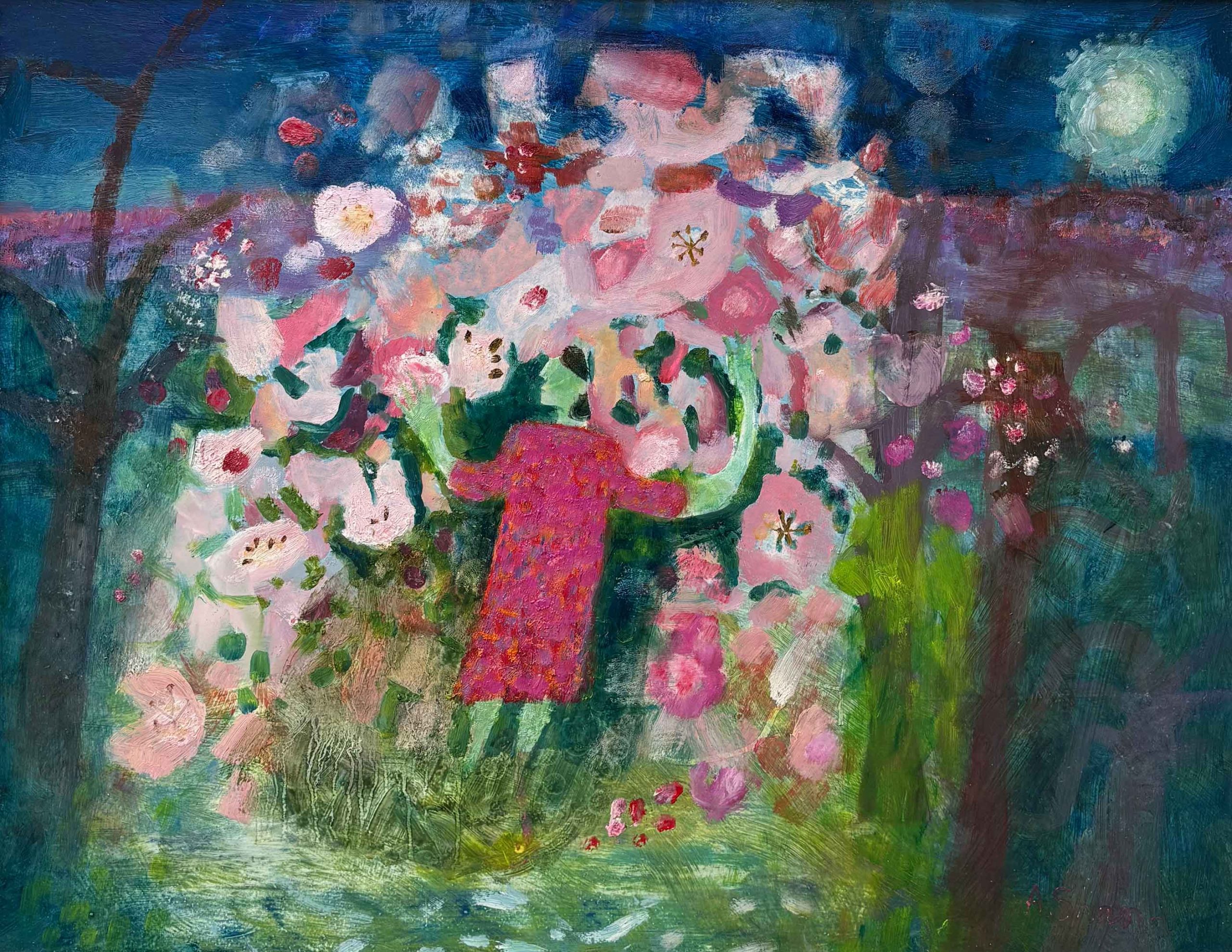 Too Much to Hold. Landscape Floral Paintings by Arabella Shand. Oil on board.