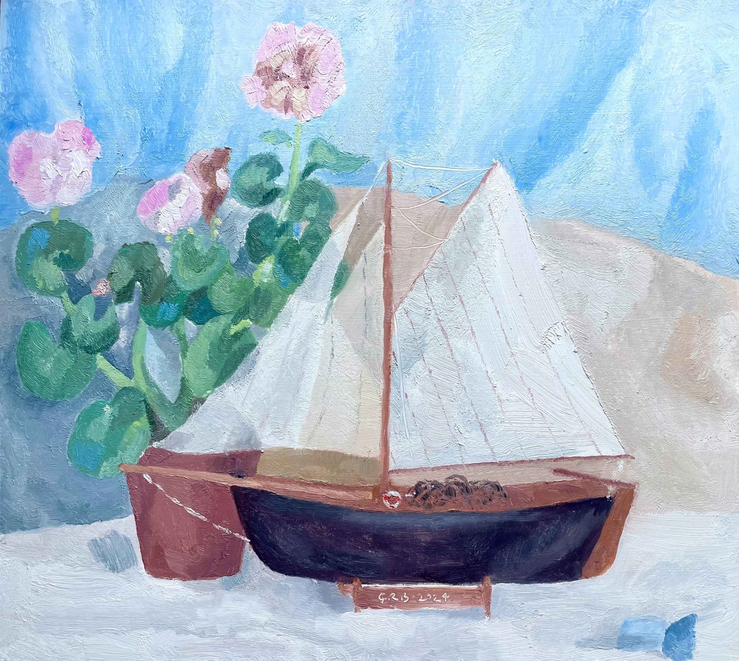 Into the Blue. Still Life Interiors Paintings by Gabriella Bailey. Oil on board.