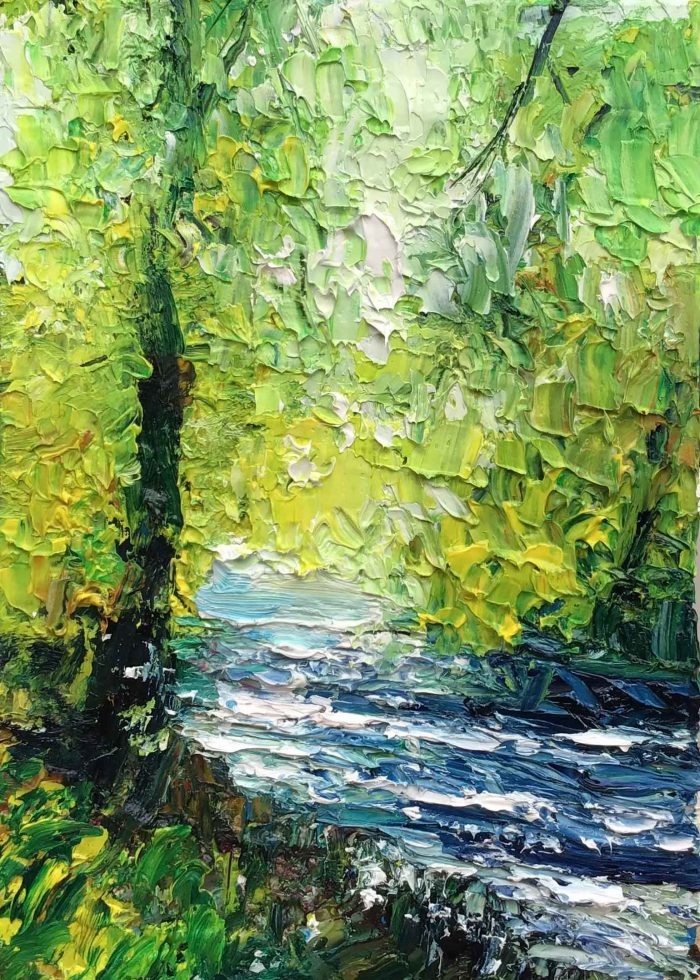 Beside the Water. Dartmoor Devon Paintings by David Morgan. Oil on board.