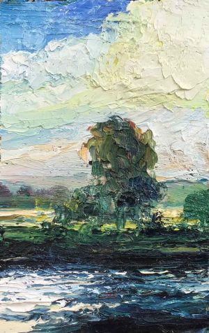 Beside the Water. Landscape Dartmoor Paintings by David Morgan. Oil on board.