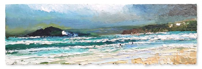 Breezy Weather, Bantham. Devon Seascape Paintings by David Morgan. .