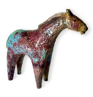 Small Horse (1). Birds & Animals  Ceramics by Henrietta Corbett. Raku ceramic.
