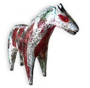 Small Horse (4). Birds & Animals  Ceramics by Henrietta Corbett. Raku ceramic.