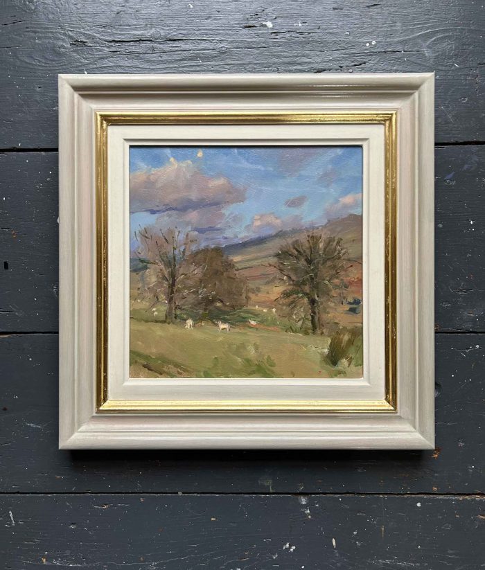 Tide Out, Noss Mayo. Devon Landscape Paintings by Maria Rose. Oil on board.