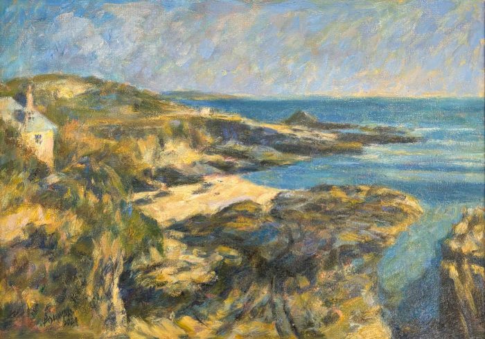 Prussia Cove. Cornwall Seascape Paintings by Michael Bowman. Oil on canvas.