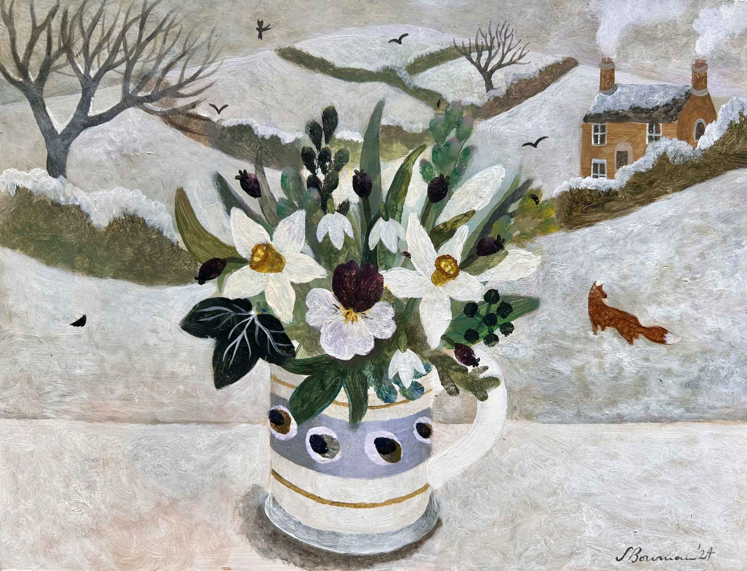 Fox in the Field. Floral Birds & Animals Paintings by Sarah Bowman. Oil on board. Fox in the Field. Floral Birds & Animals Paintings by Sarah Bowman. Oil on board.