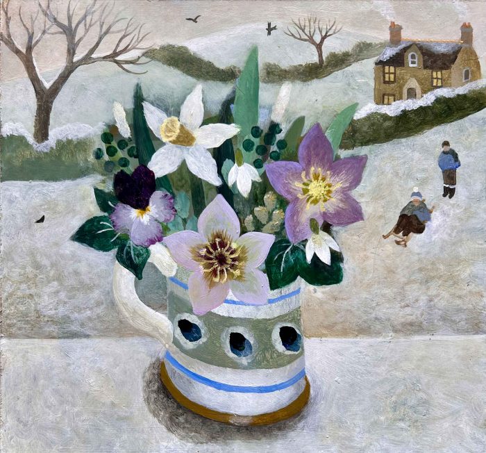 Just One More Go. Dartmoor Landscape Paintings by Sarah Bowman. Oil on board.