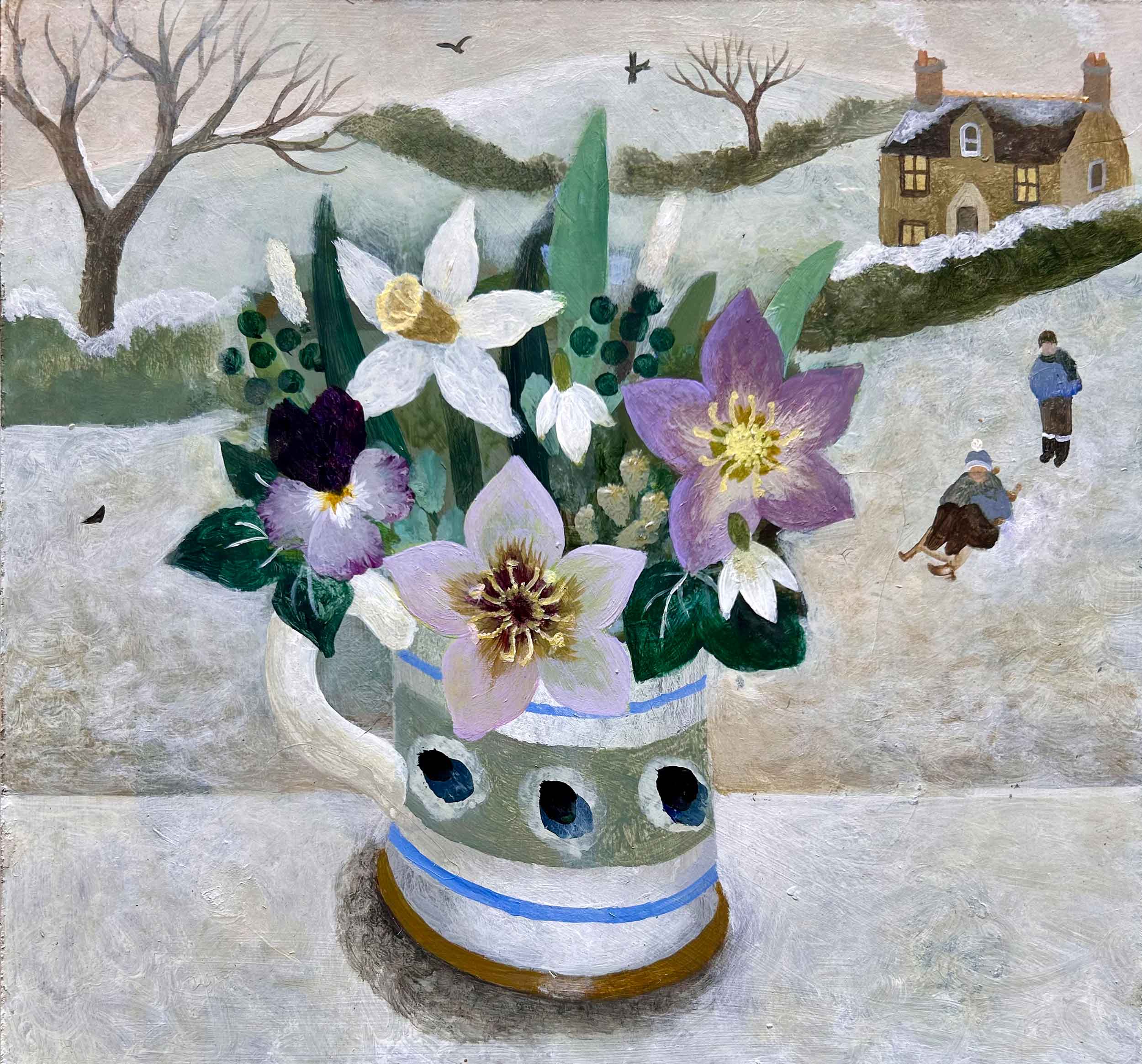 Just One More Go. Dartmoor Landscape Paintings by Sarah Bowman. Oil on board.