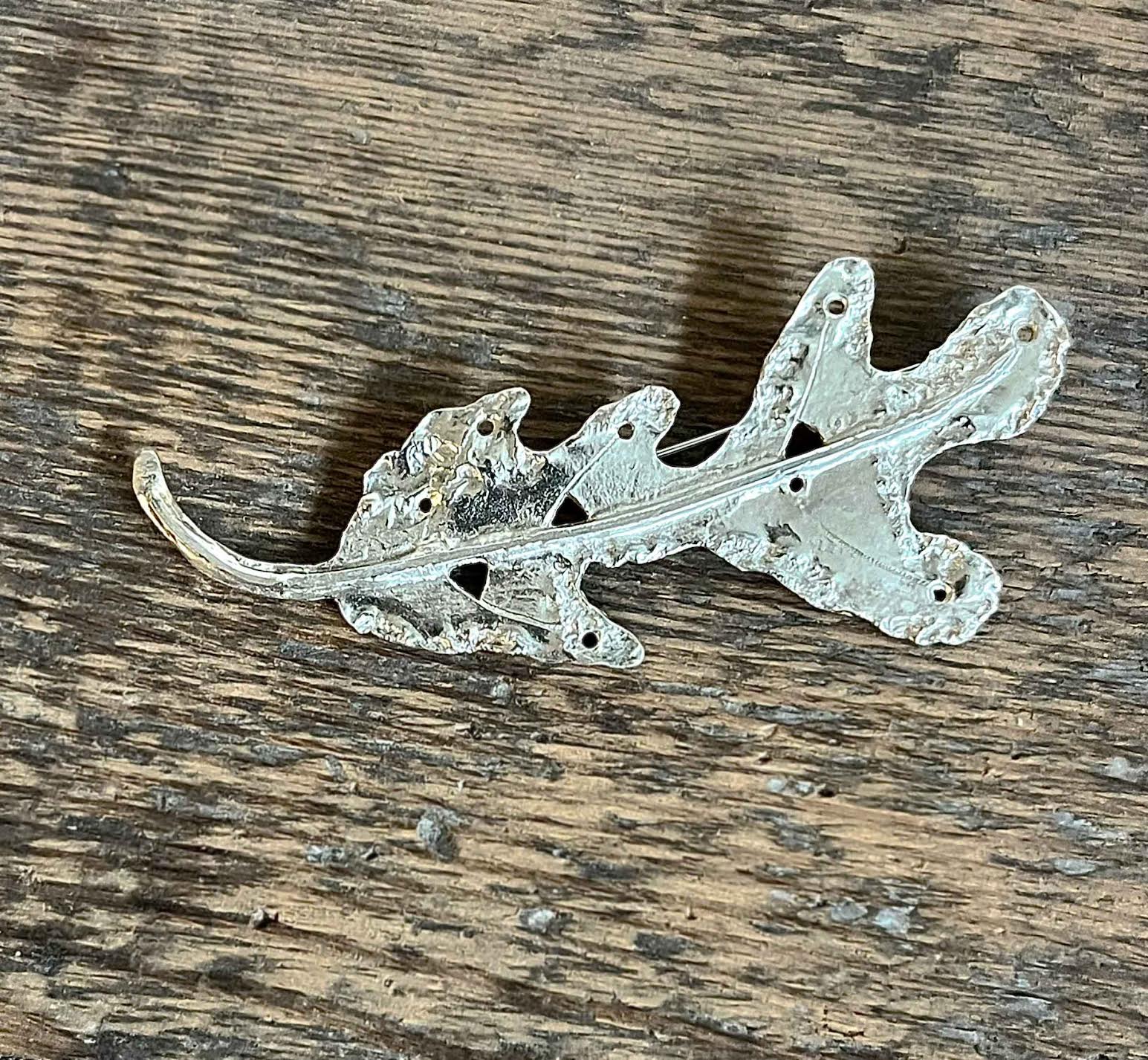 Oak Leaf brooch (66). Jewellery by Holly Belsher. Silver. Oak Leaf brooch (66). Jewellery by Holly Belsher. Silver.