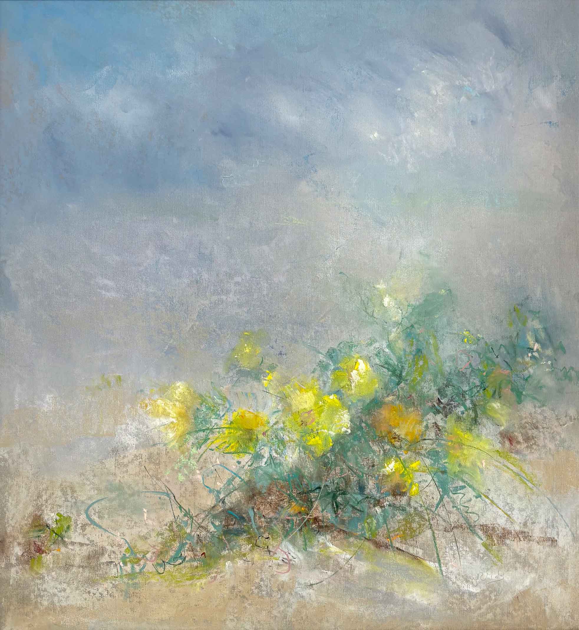 Horned Poppies, Pentle Bay, Tresco. Cornwall Landscape Paintings by Wendy McBride. Pastel.