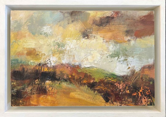 There is a Green Hill. Landscape Abstract Paintings by Andy Waite. Oil on board.