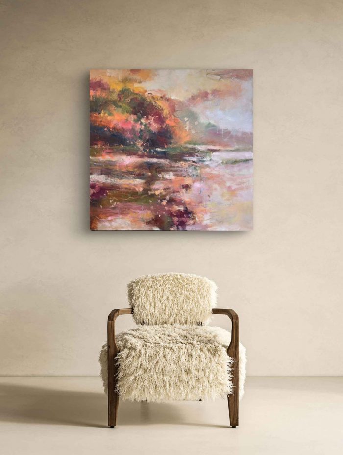 Through Petalled Water. Abstract Landscape Paintings by Andy Waite. Oil on canvas.