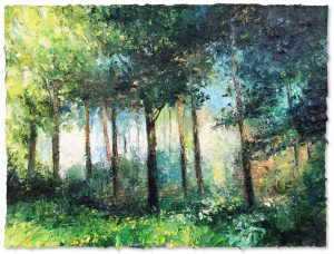 In the Woods. Landscape  Paintings by David Morgan. Oil on board.