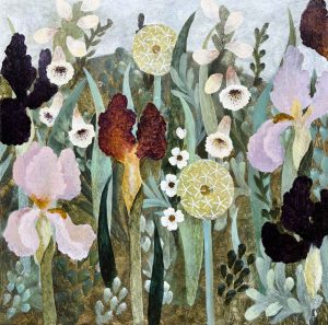 Pink & Rusts. Floral  Paintings by Sarah Bowman. Oil on board.