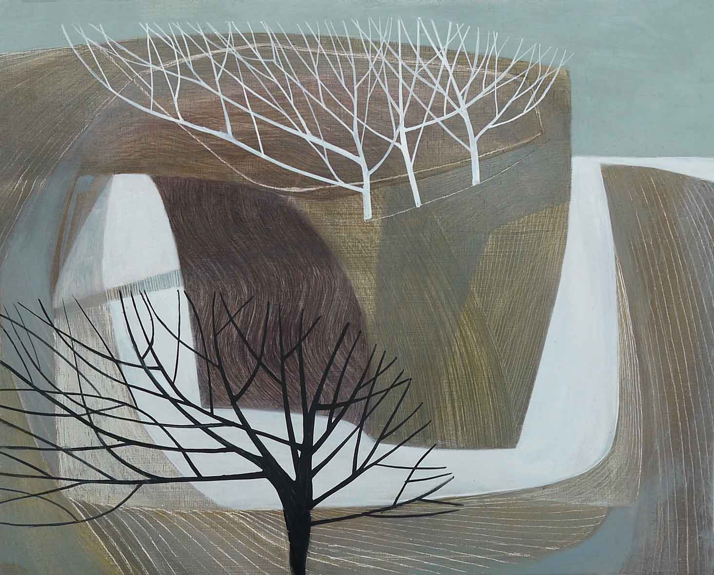 Spring Ploughing. Landscape  Paintings by Sarah Lees. Oil on panel.