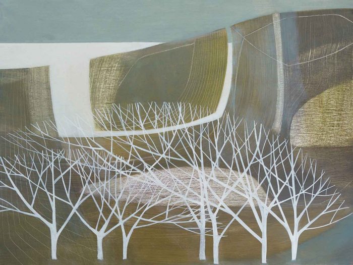 Ynys-Byr II. Landscape  Paintings by Sarah Lees. Oil on panel.