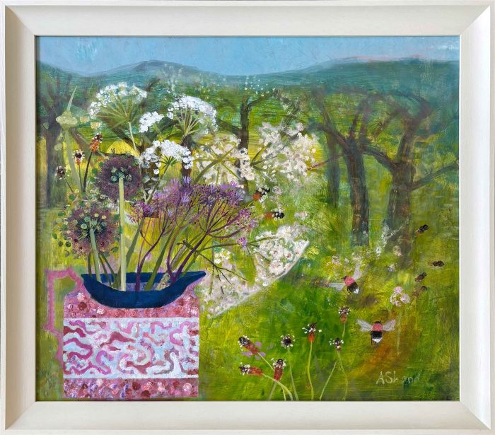 Still Life with Bees. Birds & Animals Landscape Paintings by Arabella Shand. Oil on board.