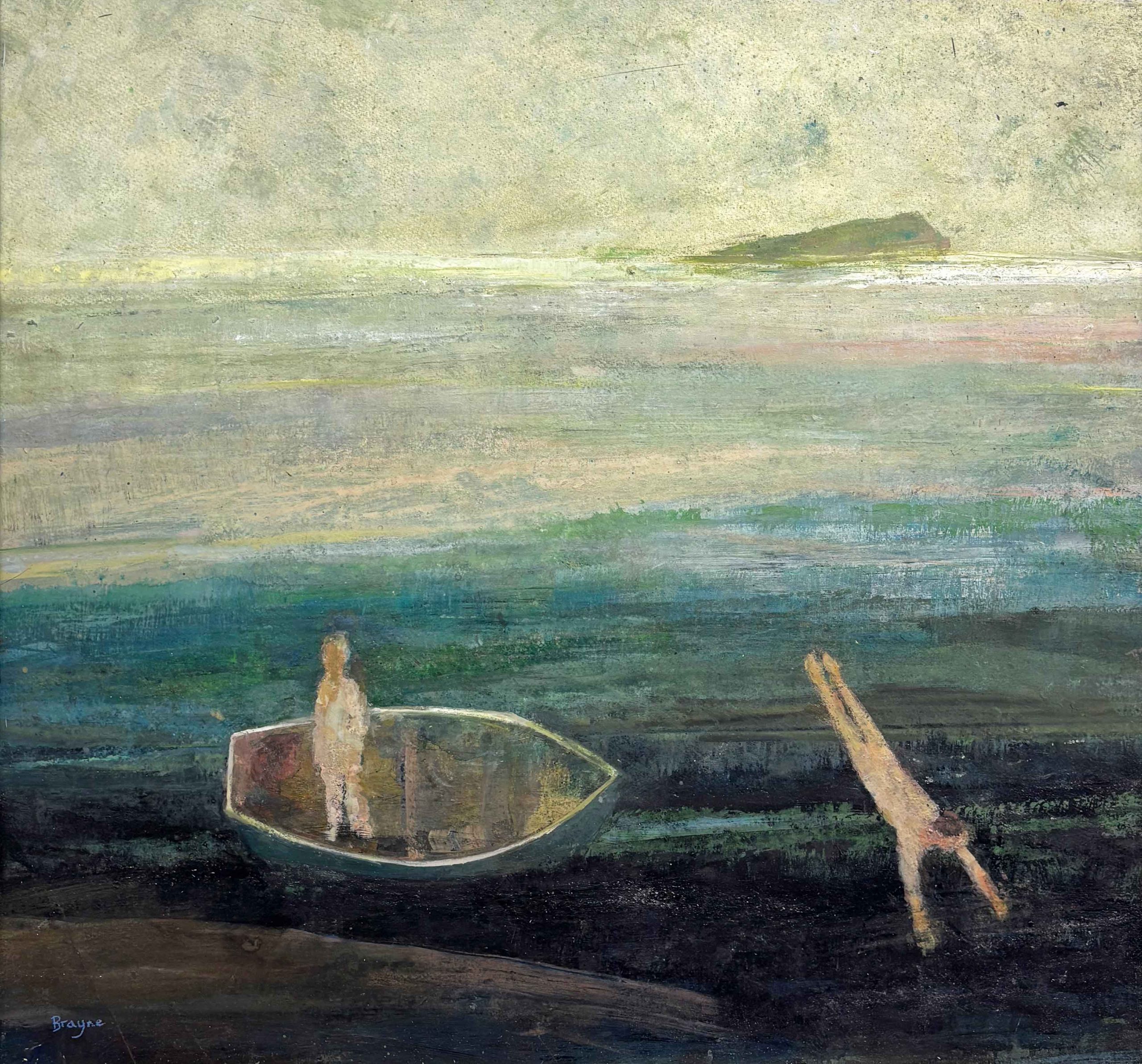 Lundy. Seascape Figurative Paintings by David Brayne. Acrylic & pigment on paper.