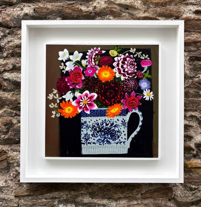 My Dahlias. Still Life Floral Paintings by Emma Dunbar. Acrylic on board.