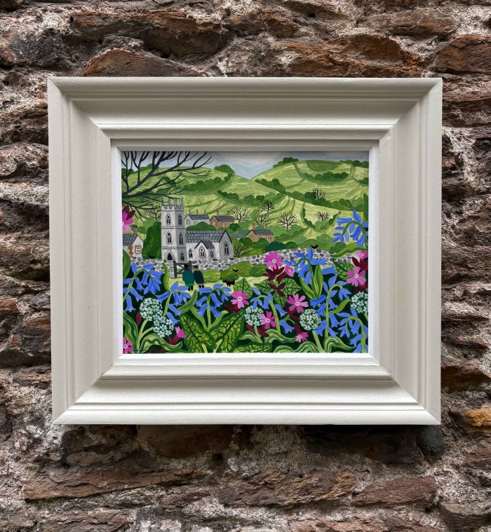 A May Morning Walk. Birds & Animals Landscape Paintings by Vanessa Bowman. Oil on card.