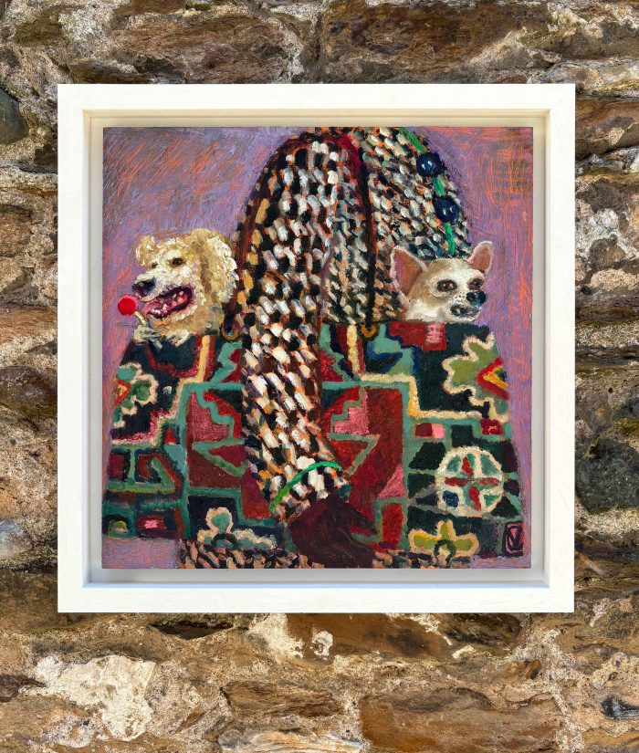 Doggy Bag. Birds & Animals  Paintings by Vanessa Cooper. Oil on board.