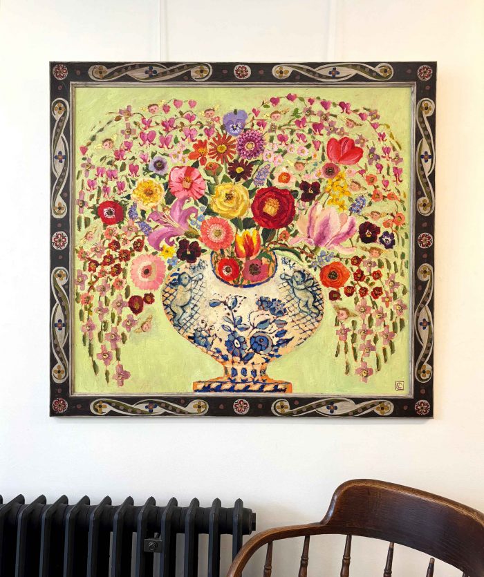 Heavenly Scent. Interiors Floral Paintings by Vanessa Cooper. Oil on board with hand painted frame.