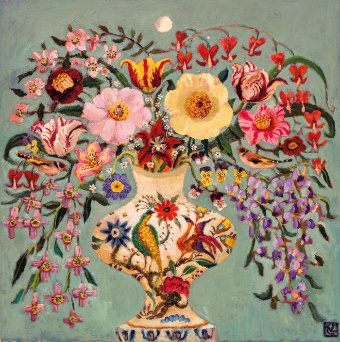 Spring Splendour. Birds & Animals Floral Paintings by Vanessa Cooper. Oil on board.